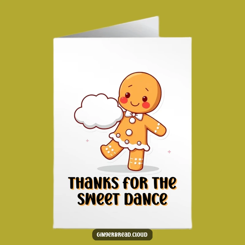 Cheerful Free Printable Thank You Card: Gingerbread Cloud Dance - Grateful Fun