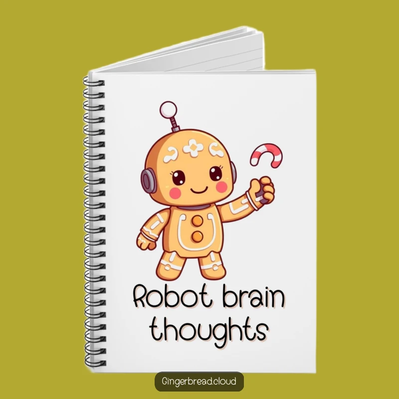 Funny Robot Gingerbread Notebook - Jot Down Your Smart Ideas Gift