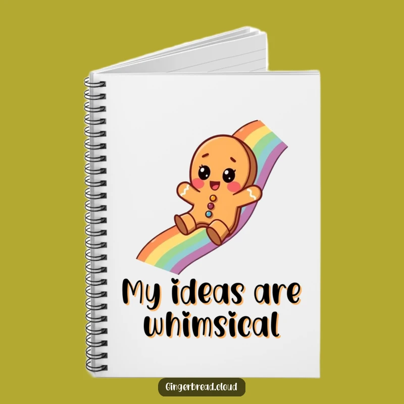 Funny Gingerbread Rainbow Notebook - Whimsical Holiday Journal