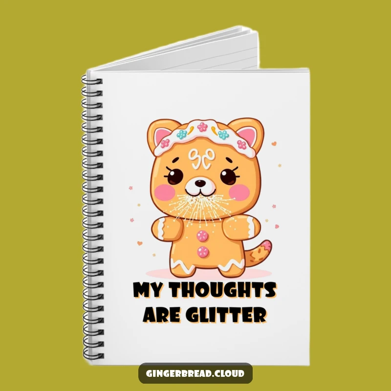 Funny Gingerbread Glitter Sneeze Notebook - Journal Your Laughs Gift Idea