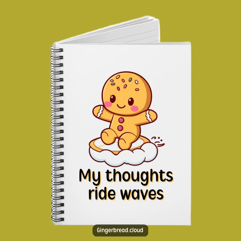 Funny Gingerbread Surf Notebook: Cloud Surfer Journal - Cool Funny Gift!