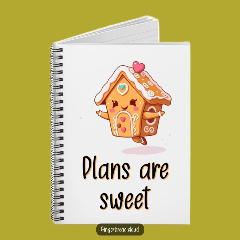 Funny Gingerbread House Journal - Icing Swirls Merry Notes Gift