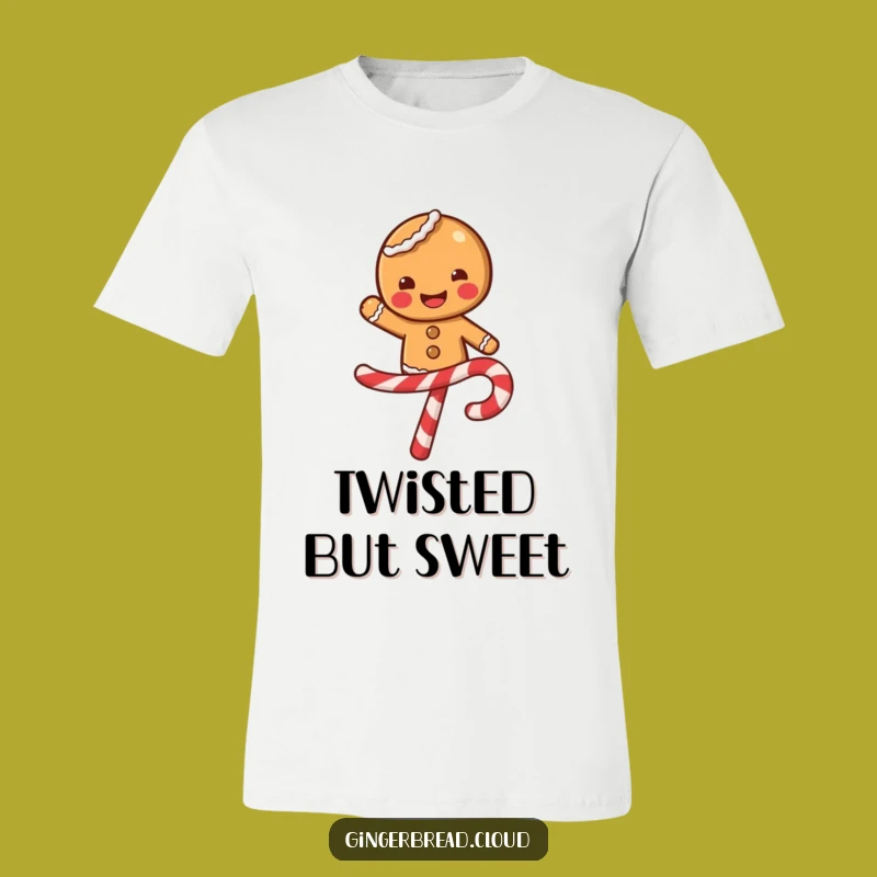 Funny Gingerbread Candy Cane Balance T-Shirt - Festive Fun and Smiles Gift