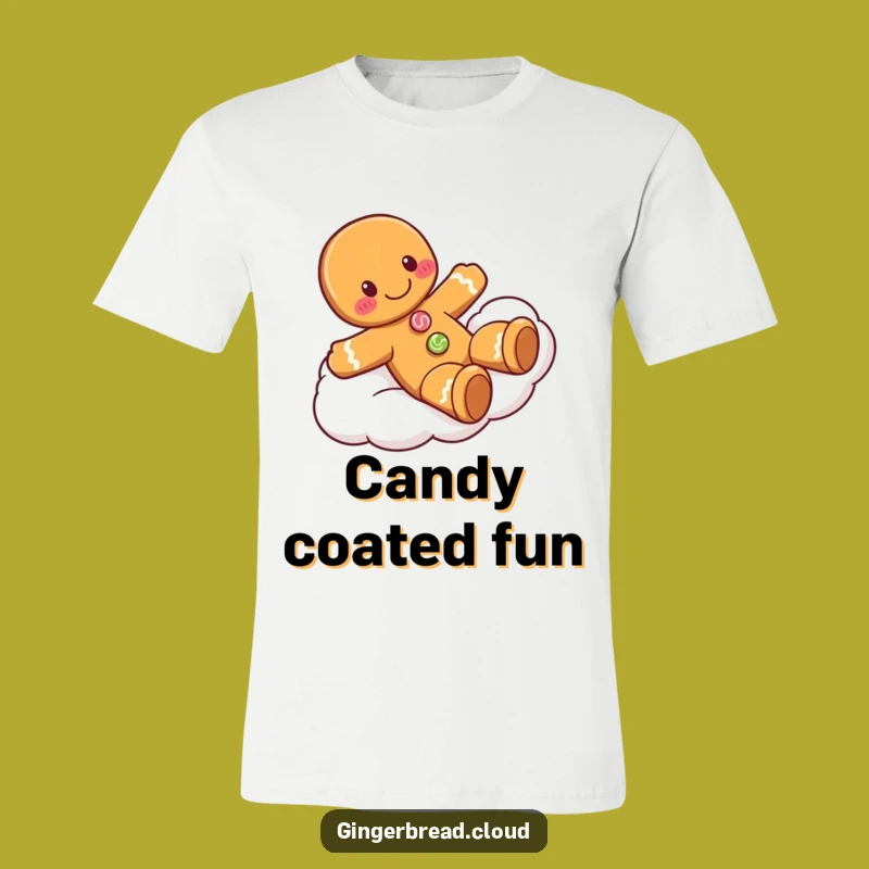 Funny Gingerbread Slide T-Shirt - Playful Man's Cloud Ride Tee