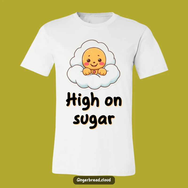 Funny Gingerbread Cloud Grin T-Shirt - Dreamy & Playful Tee