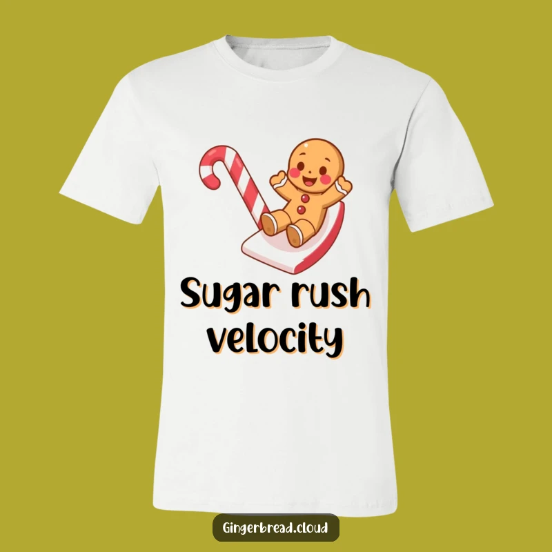 Funny Gingerbread Cookie Candy Cane Slide T-Shirt - Awesome Holiday Apparel Gift