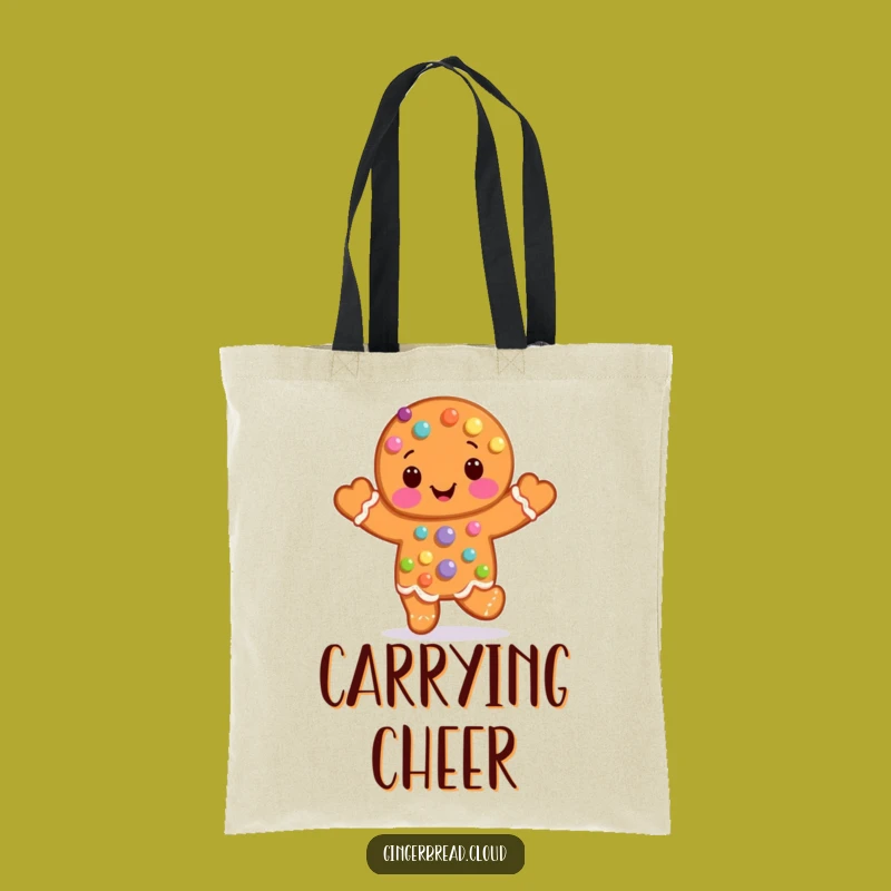 Funny Candy Gingerbread Man Hop Tote Bag: Carry Your Sweetness Everywhere!