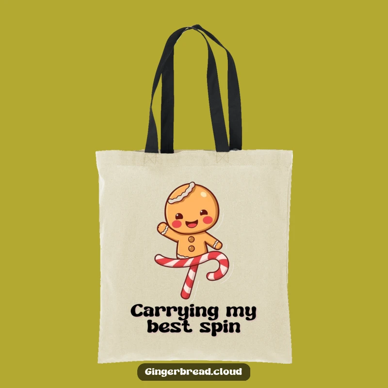 Funny Gingerbread Candy Cane Tote Bag - Carry Your Festive Spirit Gift