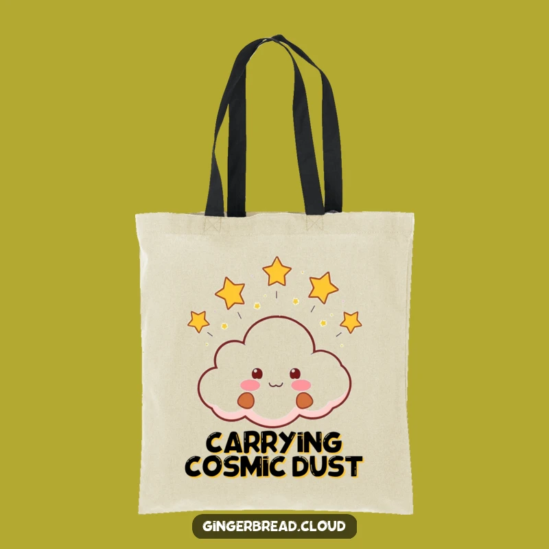 Funny Gingerbread Cloud Star-Blowing Tote Bag: Carry Your Essentials with Celestial Charm