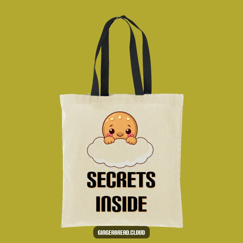 Funny Gingerbread Cloud Tote Bag - Playful Peek Surprise Carryall Gift